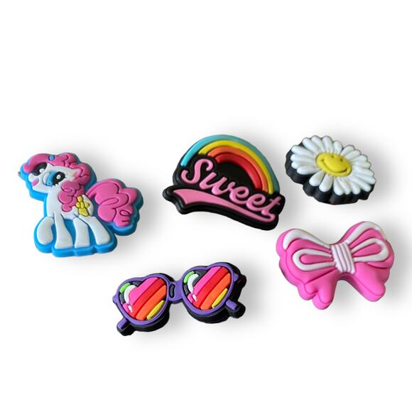 5 Pony Rainbow Sunglasses Shoe Charms Decorations - Picture 2 of 2
